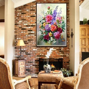 Flower Arrangement 40x30cm(canvas) partial round drill diamond painting