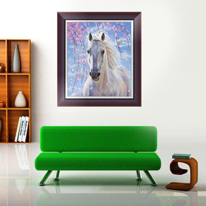 Horse 35x25cm(canvas) partial round drill diamond painting