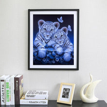 Load image into Gallery viewer, 2 Tigers 25x30cm(canvas) partial round drill diamond painting
