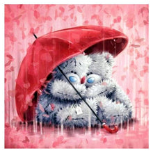 Load image into Gallery viewer, Umbrella Bear 30x30cm(canvas) partial round drill diamond painting
