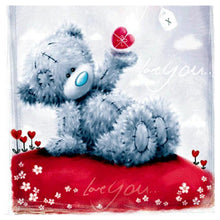 Load image into Gallery viewer, Heart Bear 30x30cm(canvas) partial round drill diamond painting
