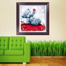Load image into Gallery viewer, Heart Bear 30x30cm(canvas) partial round drill diamond painting
