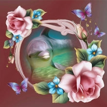 Load image into Gallery viewer, Dolphin 30x30cm(canvas) partial round drill diamond painting
