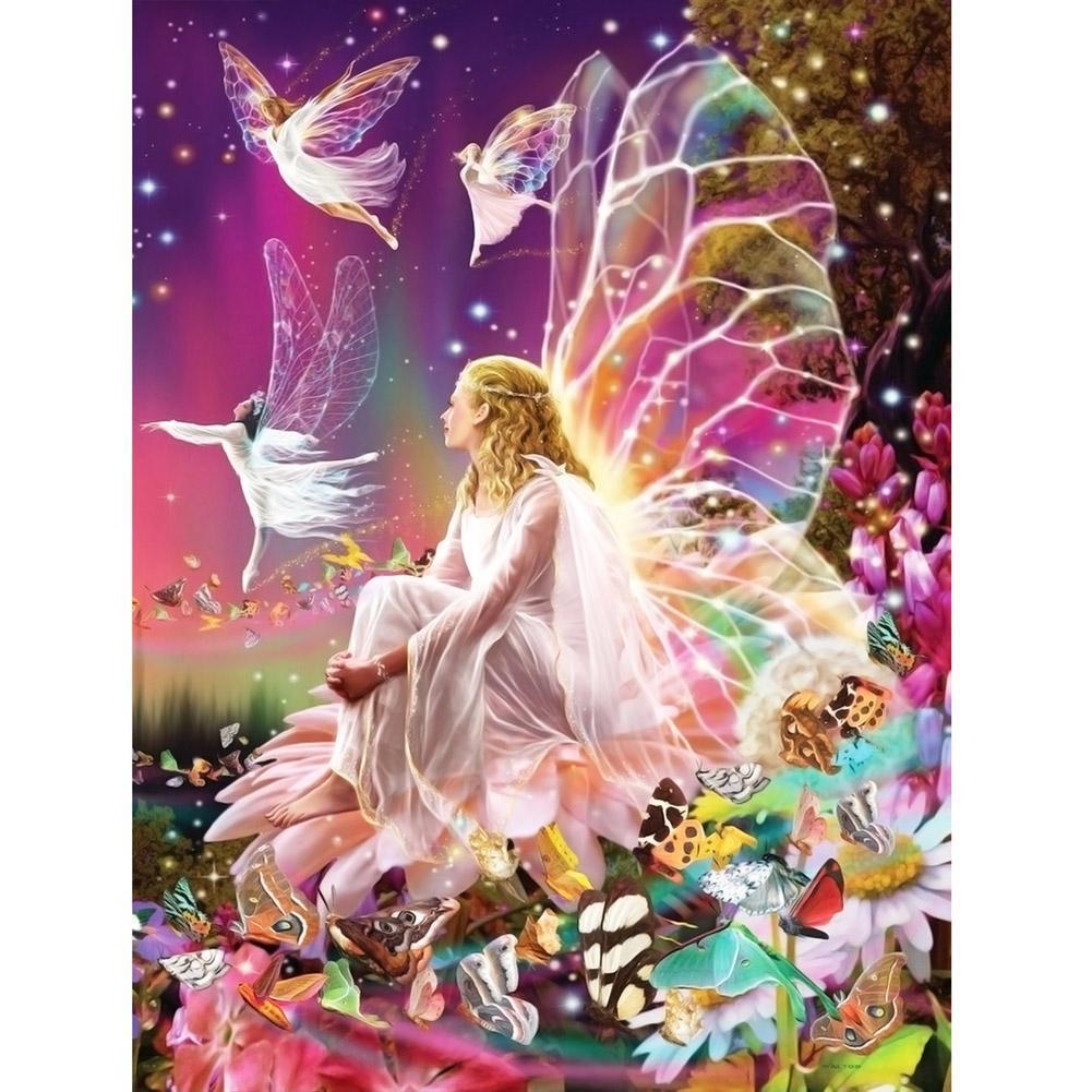 Butterfly Fairy 40x30cm(canvas) partial round drill diamond painting