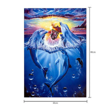 Load image into Gallery viewer, 2 Dolphins 40x30cm(canvas) partial round drill diamond painting
