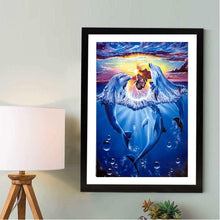 Load image into Gallery viewer, 2 Dolphins 40x30cm(canvas) partial round drill diamond painting

