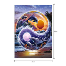 Load image into Gallery viewer, Dolphins 30x40cm(canvas) partial round drill diamond painting
