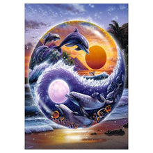 Load image into Gallery viewer, Dolphins 30x40cm(canvas) partial round drill diamond painting
