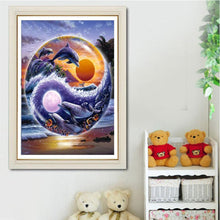 Load image into Gallery viewer, Dolphins 30x40cm(canvas) partial round drill diamond painting
