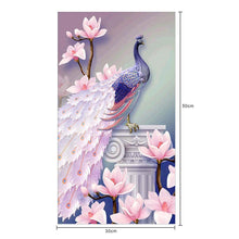 Load image into Gallery viewer, Peacock 30x50cm(canvas) partial round drill diamond painting
