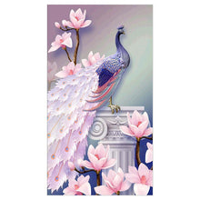 Load image into Gallery viewer, Peacock 30x50cm(canvas) partial round drill diamond painting
