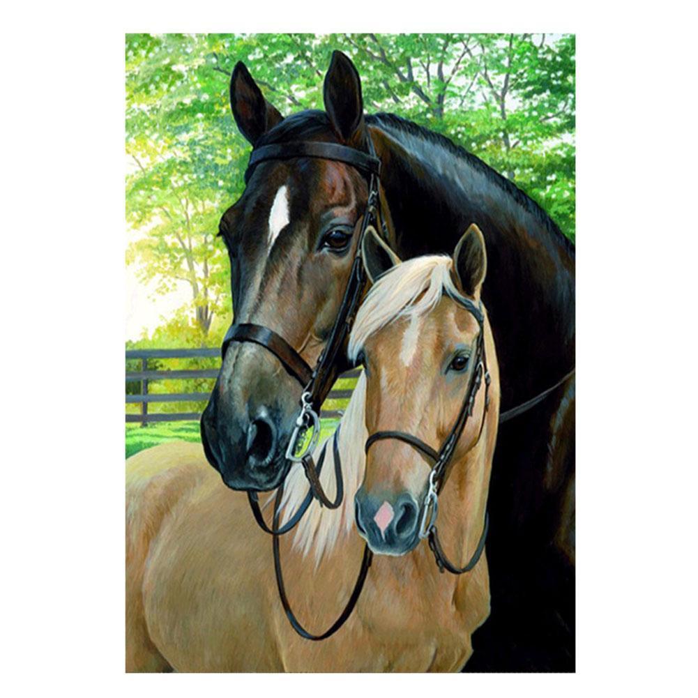 Horses 40x30cm(canvas) full round drill diamond painting