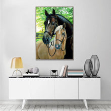 Load image into Gallery viewer, Horses 40x30cm(canvas) full round drill diamond painting
