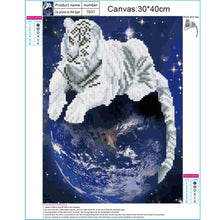 Load image into Gallery viewer, Tiger 40x30cm(canvas) partial round drill diamond painting
