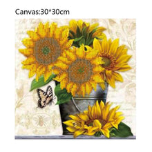 Load image into Gallery viewer, Sunflower 30x30cm(canvas) partial round drill diamond painting
