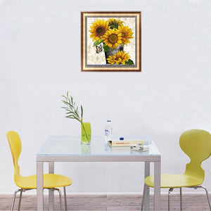 Sunflower 30x30cm(canvas) partial round drill diamond painting