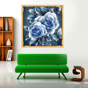 Rose for 30x30cm(canvas) partial round drill diamond painting