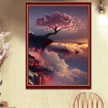 Load image into Gallery viewer, Cliff Tree 42x32cm(canvas) partial round drill diamond painting

