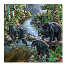 Load image into Gallery viewer, Bears 30x30cm(canvas) partial round drill diamond painting
