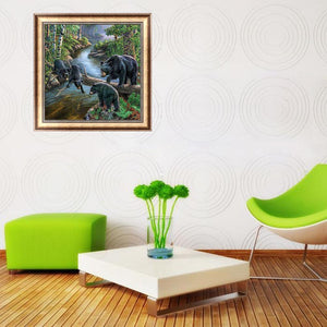 Bears 30x30cm(canvas) partial round drill diamond painting
