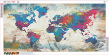 Load image into Gallery viewer, World Map 80x40cm(canvas) full round drill diamond painting
