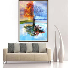 Load image into Gallery viewer, Tree 40x30cm(canvas) partial round drill diamond painting
