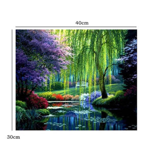 River Scenery 30x40cm(canvas) full round drill diamond painting