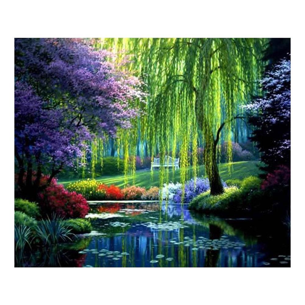River Scenery 30x40cm(canvas) full round drill diamond painting