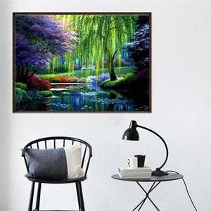 River Scenery 30x40cm(canvas) full round drill diamond painting