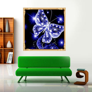 Butterfly 30x30cm(canvas) partial round drill diamond painting