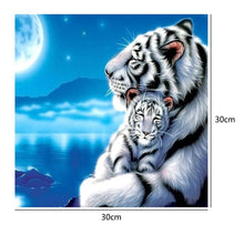 Load image into Gallery viewer, tiger 30x30cm(canvas) partial round drill diamond painting
