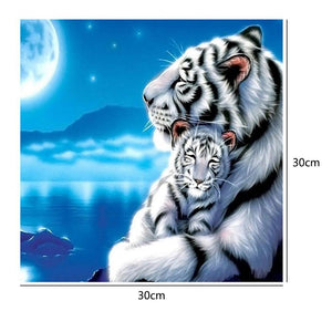 tiger 30x30cm(canvas) partial round drill diamond painting