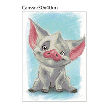 Load image into Gallery viewer, Pig 40x30cm(canvas) partial round drill diamond painting
