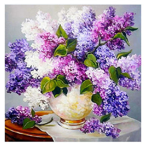 Lavender Vase 30x30cm(canvas) full round drill diamond painting