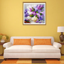 Load image into Gallery viewer, Lavender Vase 30x30cm(canvas) full round drill diamond painting
