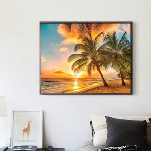 Sunrise Sea 40x30cm(canvas) partial round drill diamond painting