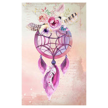 Load image into Gallery viewer, Flower Dream Catcher 35x25cm(canvas) partial round drill diamond painting
