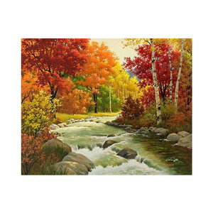 Four Season Scenery 30x25cm(canvas) full round drill diamond painting