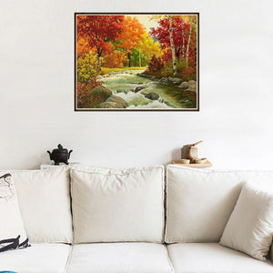 Four Season Scenery 30x25cm(canvas) full round drill diamond painting