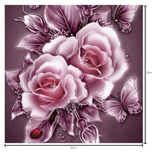 Load image into Gallery viewer, Rose 25x25cm(canvas) partial round drill diamond painting
