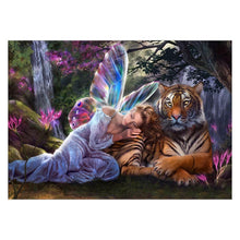 Load image into Gallery viewer, Tiger Fairies 40x30cm(canvas) partial round drill diamond painting
