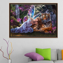 Load image into Gallery viewer, Tiger Fairies 40x30cm(canvas) partial round drill diamond painting
