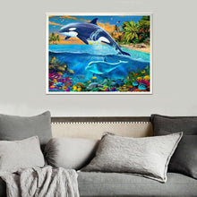 Load image into Gallery viewer, Dolphin 25x30cm(canvas) partial round drill diamond painting
