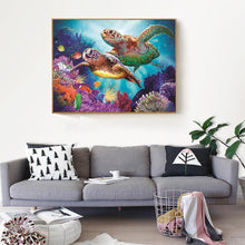 Load image into Gallery viewer, Turtles Sea 40x30cm(canvas) partial round drill diamond painting
