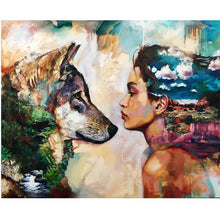 Load image into Gallery viewer, Beauty Wolf 40x30cm(canvas) full round drill diamond painting
