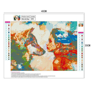 Beauty Wolf 40x30cm(canvas) full round drill diamond painting