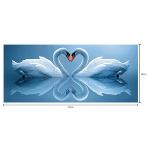 Swan Crystal 35x18cm(canvas) partial round drill diamond painting