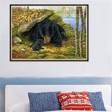 Load image into Gallery viewer, bear 40x30cm(canvas) partial round drill diamond painting
