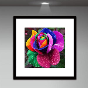 Colorful Flower 30x30cm(canvas) partial round drill diamond painting