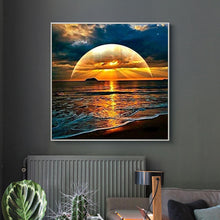 Load image into Gallery viewer, Rising Sun Sea 30x30cm(canvas) full round drill diamond painting
